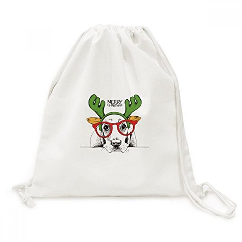 Toile drawstring backpack dessin chien pochette de prestige