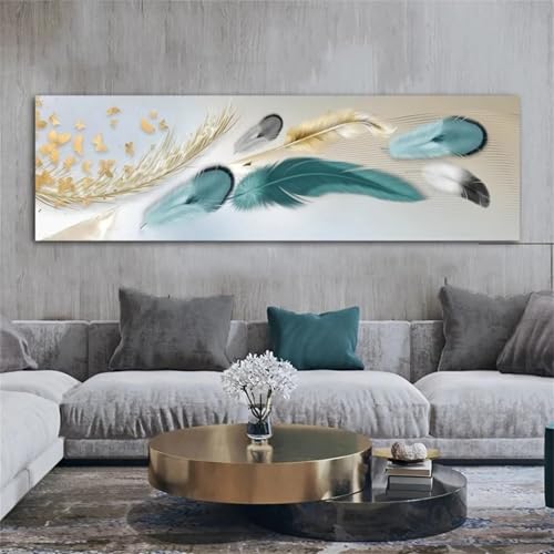 Kit complet de diamond painting Noël 5D grand format 80x220cm avec motif de plume moderne L-4792