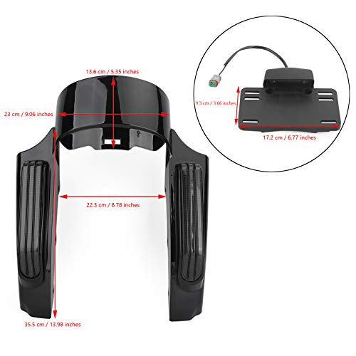 Topteng Gray Heckfenderleuchte für Touring-Modelle ab Baujahr 2014, für Road King FLHR 2014-2018, für Road Glide Ultra FLTRU 2016-2018, Street Glide FL-HX 2014-2018, für Ultra Limited FLHTK 14-18