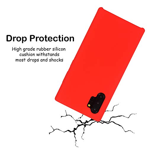 Image of LIRAMARK Liquid Silicone Soft Back Cover Case for Samsung Galaxy Note 10 Plus /Note 10+ (Red)