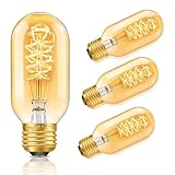 Liuyife 4 Pack Dimmable T45 Vintage Edison Light Bulbs, E27 Screw-in Filament Light Bulb Warm White 2700K for Bedroom, Cafe, Chandelier, Bookstore, Interior Decoration