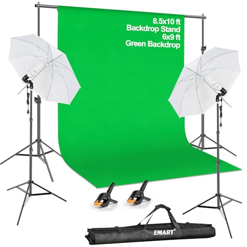 EMART 8.5X10 FT Photography Backdrop Continuous Umbrella Studio Lighting Kit,