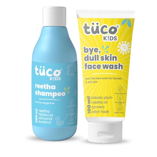 Image of Tuco Kids Combo | Mild Shampoo (300ml) & Face Wash (100ml) | Ages 2-5, 4-10, 10-15, 5-10 Years | Paraben & Sulphate Free | Pack of 2