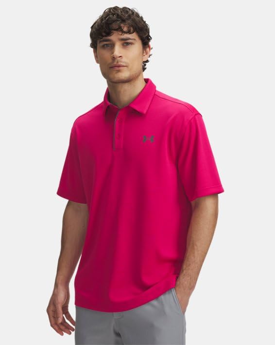 Image of Under Armour Men's Tech Polo Noble Gold /Pitch Gray Small Tall