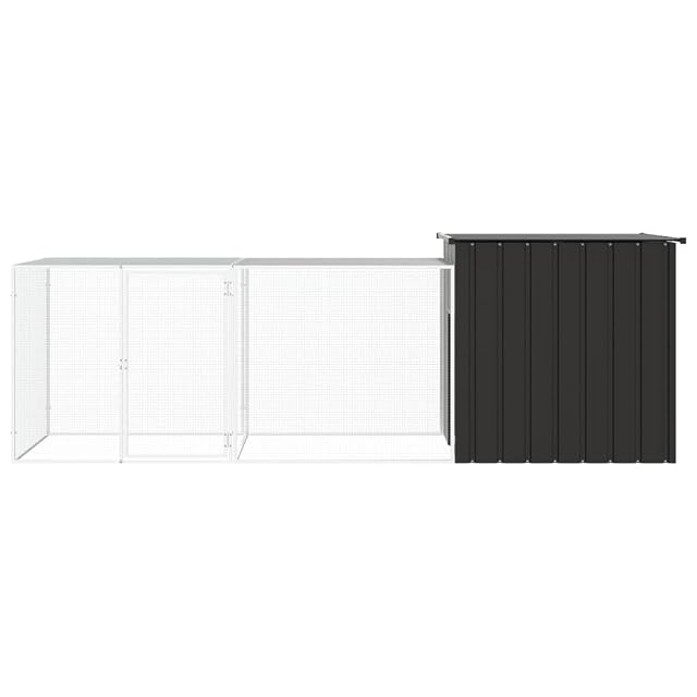 Foto 3 de 5 de vidaXL Jaula de gallinas Acero galvanizado Antracita 300x91x100 cm
