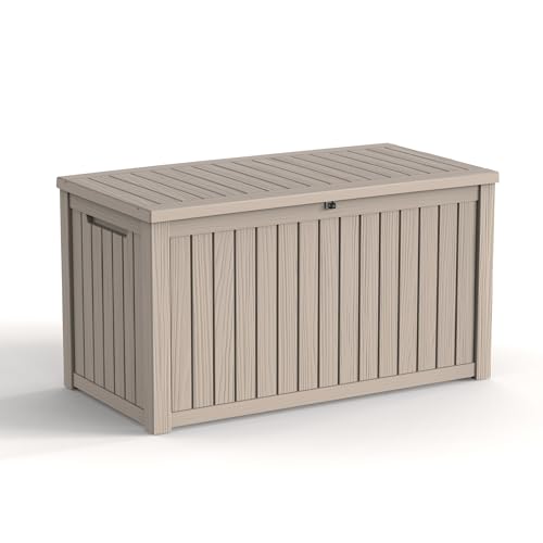 180 Gallon Outdoor Storage Box with Hydraulic Rod, Grey