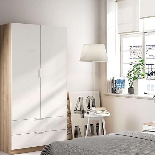 Variante de Habitdesign armarios baratos Blanco Artik y Roble Canadian 81×180×52 cm