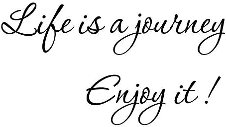 Life is A Journey Enjoy It - Carved Vinyl Separated Letters Quote Wall Decal Inspirational Vinyl Wall Lettering Stencil Handwriting Poster Positive Words Art Sticker