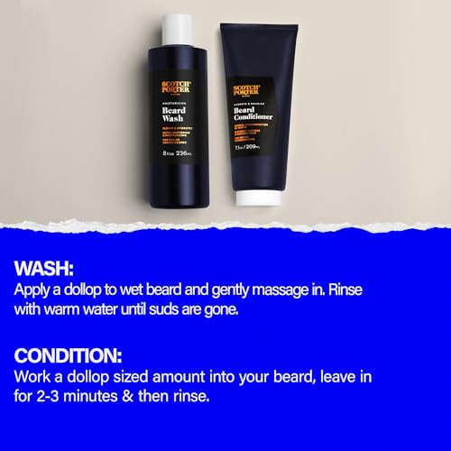 Image of Scotch Porter Moisturizing Beard Wash & Conditioner for Men Bundle