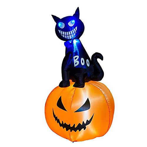 Hourleey HORLEEY INFLATABLE 5 Ft Halloween Inflatables Outdoor Cat Sit thumb #6