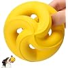 Interactive Dog Toys for Aggressive Chewers - Natural Rubber Durable Dog Toys to Keep Them Busy, Safe for Most Breeds, Dog Chew Toy for Anxiety Relief, Fetch Training, 4", Lemon