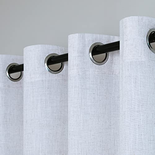 White Sheer Curtains 45 Inch Length For Bathroom Window 2 Panels Set Gourmet Non See Through Linen Short Cafe Window Treatments Valance For Kitchen Small Bedroom #TOP3