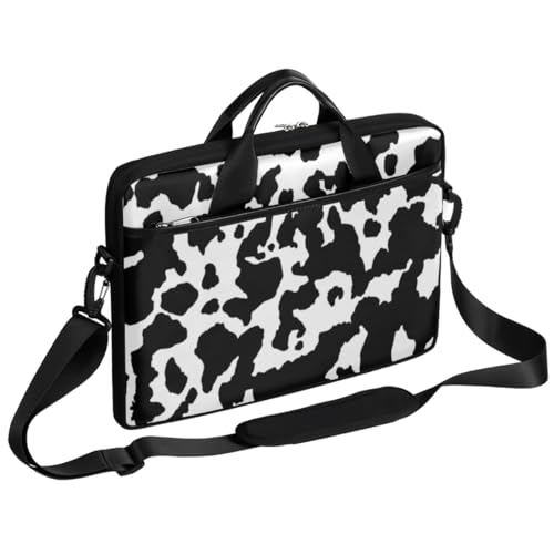 Laptop Bag Case Animal Cow Pattern Shoulder Messenger Carrying Bag 13 14 15 Inch Waterproof Computer Sleeve Cover Compatible with MacBook/Notebook/HP Acer Dell Lenovo ASUS Laptop