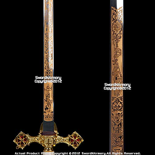 Etrading Knights Templar Freemason Masonic Ceremonial Sword Gold Regalia 31" Blade #TOP3