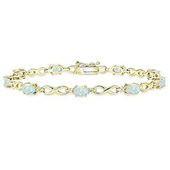 Synthetic White Opal - Yellow Gold