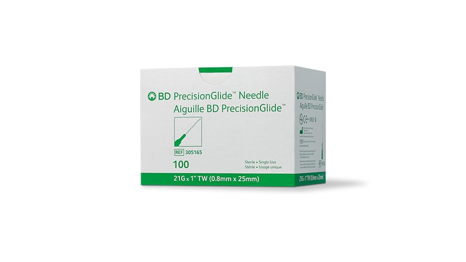 BD PrecisionGlide Needle, 21 G x 1 in. #305165 (100 Count)
