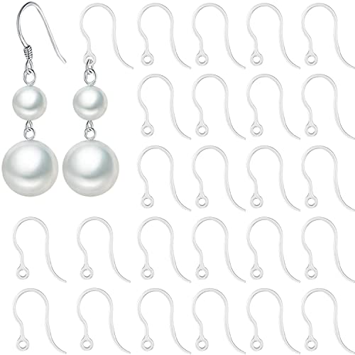 60pcs Safety Non-Allergenic Plastic Earring Hooks Ear Wire Anti Allergy Hooks Earring Findings DIY Jewelry Making for Sensitive Ears(Clear)