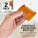 Wooden Beard Comb for Men - Pack of 2, Handcrafted Solid Beechwood Beard Combs, Mustache and Head Hair Pocket Comb with Leather Case - Dual Action Fine & Coarse Teeth