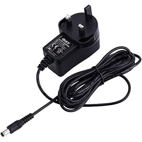 DC12V 1A CE Certificated UK Plug Power Adapter Switching Power Supply Transformer with DC Jack 5.5*2.5mm,9.5 Feet/2.9 Meter Cable for CCTV Camera,Router,Led Strip,Security Camera,Monitor,Black Cover