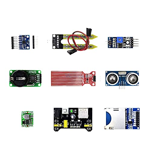 45 in 1 Sensors Modules Starter Kit for Arduino Mega 2560 & Nano, DIY Sensor Kit with 45 Modules Including Joystick, Infrared, Temperature, Humidity, Relay, Buzzer, LED, and More