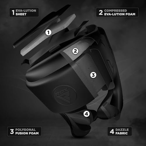 Image of RDX Boxing Headgear, MMA Training, Adjustable Padded Kara,Muay Thai Headgear, Kickboxing, Sparring, Martial Arts, Karate, Taekwondo Helmet