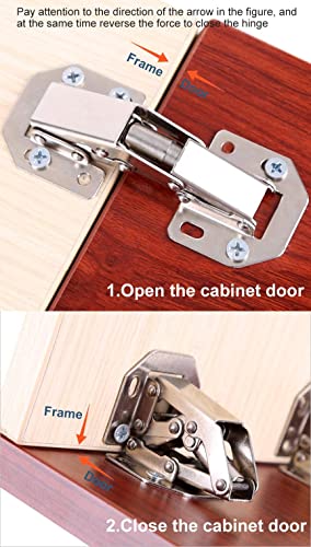 DOBOGA 4-Pack Hidden Hinges for Cabinet Doors Frameless, Concealed Cabinet Hinges, Surface Mount Hinges - Image 6