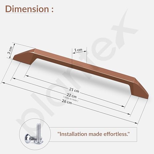 Image of Plantex Cabinet Handle /224mm Handle for Cabinet /Door Pull-Push Handle for Home /Office /Door Accessories - Pack of 1 (Rose Gold)
