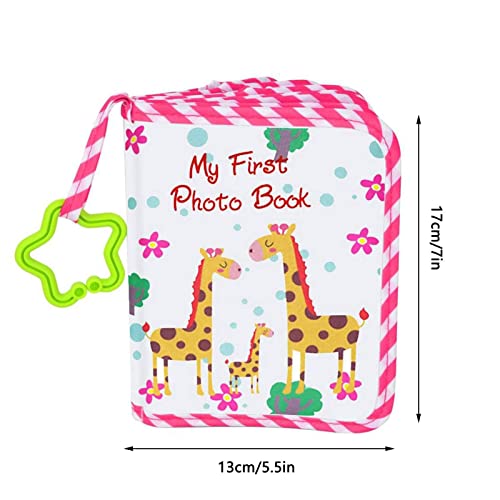 Baby Photo Album Cloth Photo Book, Soft Cloth Cartoon Giraffe Family First Year Memory Photo Book Album, First Family Album, Album for Photo Collector and Gifts for Kids, Newborns, Baby Shower