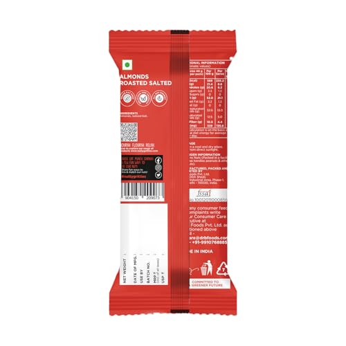 Image of Nutty Gritties Grab And Go California Almonds Roasted, Lightly Salted | 240g (Pack of 6, 40g each)