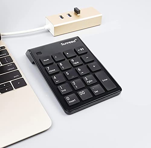 Sunreed,19 Keys Numpad, Usb Wireless Number Pad With 2.4G Mini Usb Numeric Receiver For Laptop Desktop Pc Notebook (Black) #TOP6