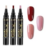 ZORVYN 3PCS Nail Polish Pens, Penna Per Smalto Per Unghie, Gel Nail Polish Pen, Smalto Per Unghie One-Step UV Nail Polish Pen, gel UV per unghie, per Donne Ragazze Nail Arts Fai da Te Nail Arts Tools