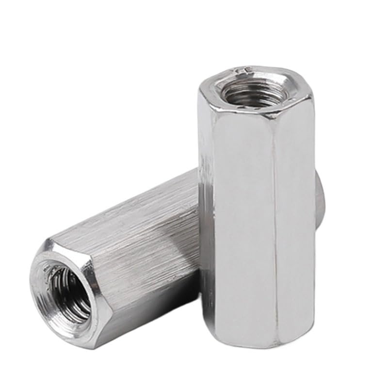Round Coupling Nuts, A2 Stainless Steel M3-M10 Coupling Hex Nuts Column Length 5-60mm(M6 x 10 x 50(2pcs))