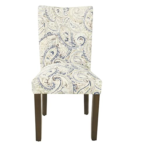 Image of HomePop Classic Parsons Dining Chair - Blue Velvet Paisley Print (Set of 2)