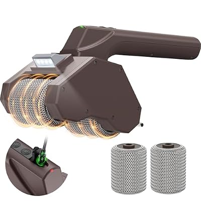 LyriFine Electric Grill Brush for Outdoor, Dual Roller BBQ Grill Cleaner with 2-Speed, Bristle Free Cordless Grill Tools, 155 Mins Runtime & LED Light for Camping Backyard Barbecue (XL)