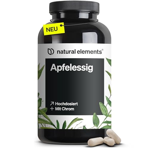 natural elements Apfelessig Kapseln – 180 Kapseln mit 1500mg Apfelessig pro Tagesdosis – vegan, hochdosiert, ohne unnötige Zusätze – in Deutschland produziert & laborgeprüft natural elements Apfelessig Kapseln – 180 Kapseln mit 1500mg Apfelessig pro Tagesdosis – vegan, hochdosiert, ohne unnötige Zusätze – in Deutschland produziert & laborgeprüft