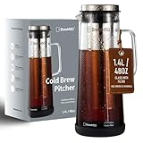 BrewMOO- Airtight Cold Brew Coffee Maker Pitcher, 1.4L/48Oz Thick...