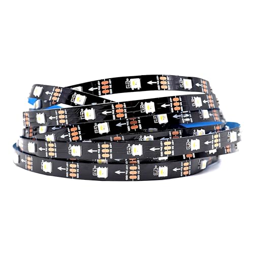 Image of DC5V SK6812 (Similar WS2812B) RGBW RGB+Cold White 30leds /Pixels /m LED Strip Light Individually Addressable 4Color in 1LED Non-Waterproof (16.4ft(5m) 150leds, IP30) (No Adapter or Controller)