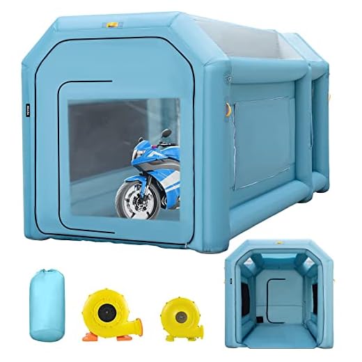 VEVOR Portable Inflatable Paint Booth, 13 x 8 x 8ft Inflatable Spray Booth, Car Paint Tent w/Air Filter System & 2 Blowers, Upgraded Blow Up Spray Booth Tent, Auto Paint Workstation Motorcycle Garage