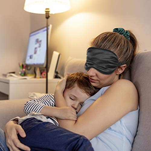 Kit de máscara tapa-olhos de seda para viagem da Doitol, máscara tapa-olhos macia com bolsa de armaz