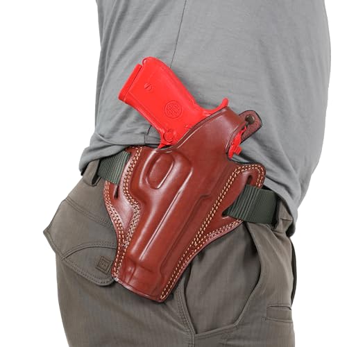 EDS Holster for Beretta 92GTS Centurion Owb Leather Gun Holsters (Brown Right Hand)
