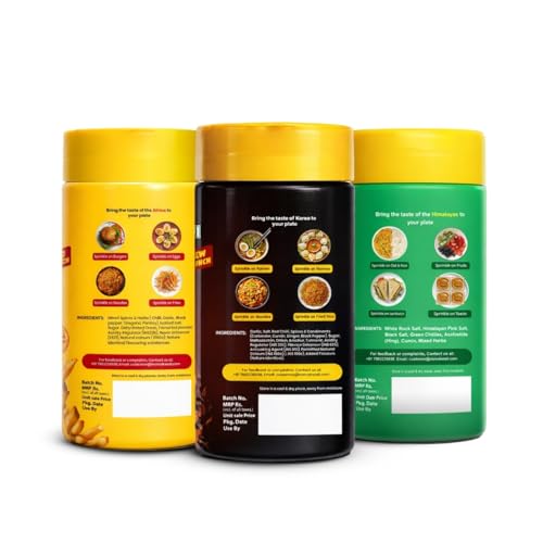Image of Namakwali Seasoning Combo Pack of 3 (280g) | Korean, Peri Peri Masala & Hing Jeera Flavored Salt | Sprinkle & Marinade Spice Mix | Snack, Salad & Noodle Seasoning | Shark Tank India