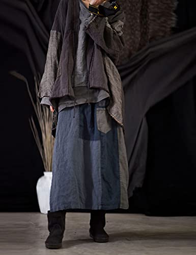 NFYM Vintage Grey Linen Trench Coat – One Size Loose Fit Cardigan - Image 4