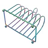 LIFKOME Supporto per pane tostato in acciaio inox, multifunzione, supporto per fette di pane da cucina, scrivania da ufficio, design salvaspazio, elegante libreria per organizzare toast prodotti da
