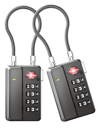 LUGGEX TSA Locks for Luggage, One-Button Reset TSA Approved Luggage Locks, Suitcase Locks, Ease of Use & Durable