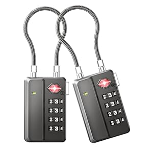 LUGGEX TSA Locks for Luggage, One-B...