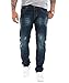 Rock Creek Herren Jeans Regular Fit Stretch Jeans Männerhose Herrenjeans Denim Hosen Herrenhose Straight Cut Stonewashed RC-2299 Dunkelblau W36 L36
