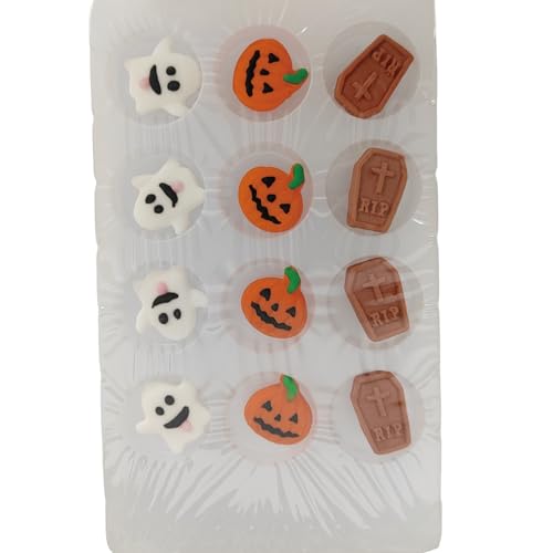 Image of Halloween Sprinkles Icing Decoration for Cupcake Decorating, Halloween Pumpkin, Edible Ghost Tombstones Cake Cupcake Topper for Baking Cookie Ice Cream Candy Decoration