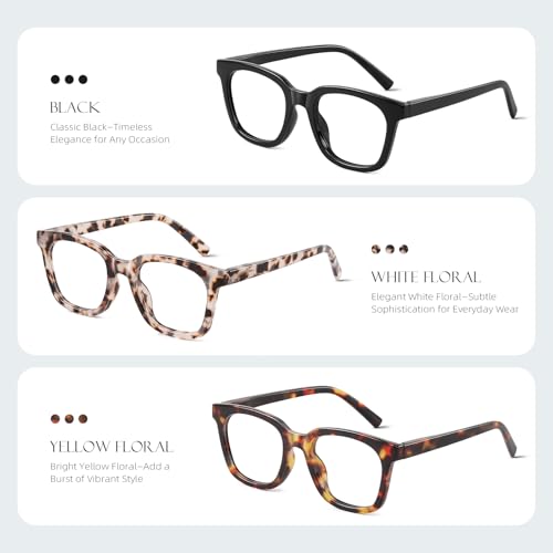 reading glasses for women men - blue light blocking magnifying readersoprah square anti-glare computer eyeglasses