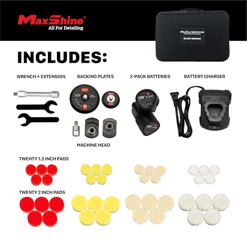 Maxshine Professional Portable Cordless Polisher M0312 V2 (Black) | Lightweight 1.93 lbs Portable DA/Rotary Car Buffer | 6-Speed Auto Detailing for Scratch & Swirl Removal, Paint Care, Gloss & Shine by Maxshine - Image 4