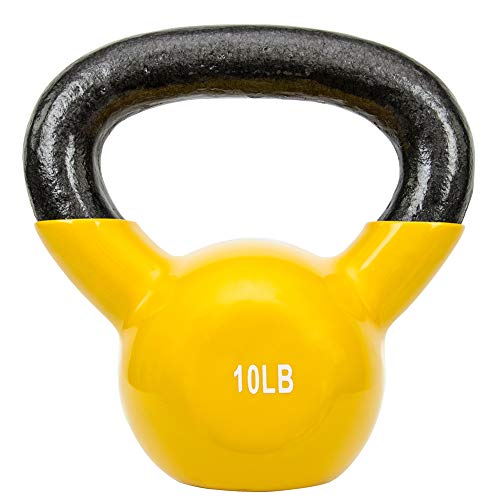 Sunny Health & Fitness Vinyl Coated Kettlebell for Strength Weight Training & Swinging Exercise – In 5, 10, 15, 20, 25 Pound